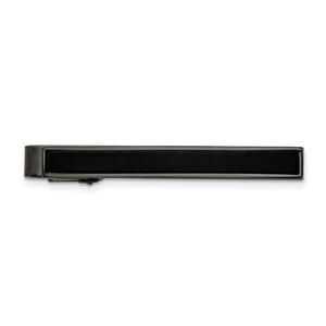 Gun Metal Plated Stainless Steel & Carbon Fiber Tie Bar Clip, 6 x 55mm